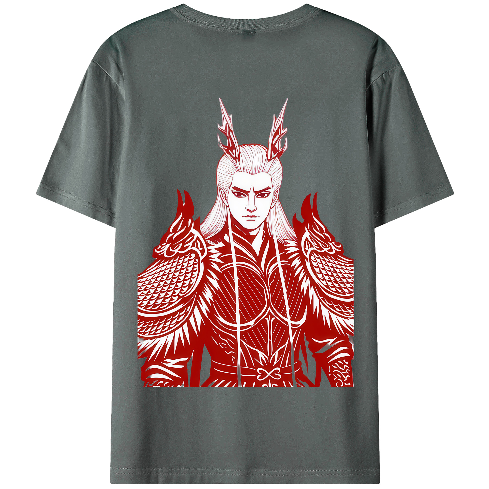 （画像用） Ne Zha 2 ナタ 魔童の大暴れ 綿100％半袖Tシャツ（背面プリント）